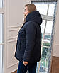 Осіння жіноча куртка великого розміру 50-70 синій, фото 4