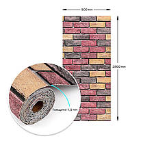 Самоклеючі шпалери 2800х500х1,5мм Червона екатериновлавська цегла (D) SW-00001944, фото 3