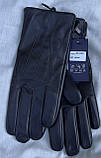 Шкіряні чоловічі рукавички з вовняною підкладкою, фото 6