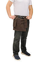 Короткий фартух офіціанта коричневий з кишенями (поясний, для кафе/ресторану), фото 5