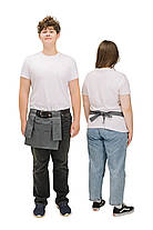 Короткий фартух офіціанта сірий з кишенями (поясний, для кафе/ресторану), фото 5