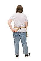 Короткий фартух офіціанта бежевий з кишенями (поясний, для кафе/ресторану), фото 5