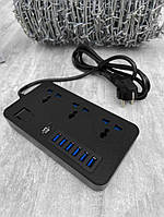 Подовжувач 6 USB 3 розетки 3000w ЛГ7172