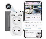 Міні WiFi камера Spreest WF-ES56 відеоспостереження з датчиком руху Full HD прихована розетка з USB портами біла 50x113x30 мм, фото 4
