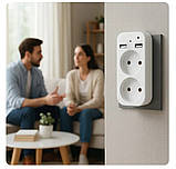 Міні WiFi камера Spreest WF-ES56 відеоспостереження з датчиком руху Full HD прихована розетка з USB портами біла 50x113x30 мм, фото 6