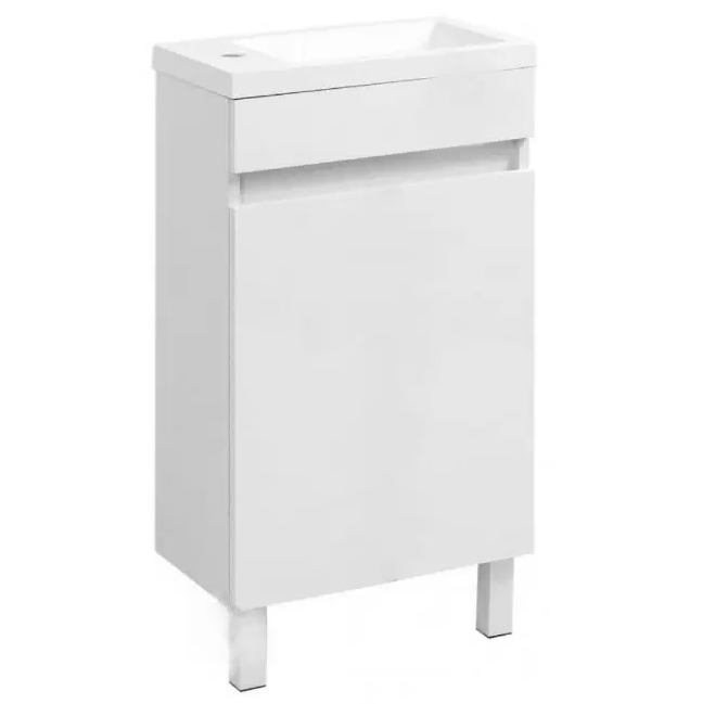 Тумба підлогова "Лайт 40 " з умивальником "Como 40 ", біла для ванної кімнати, фото 1