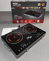 Двоконфоркова інфрачервона плита Zepline ZP-062 Електрична плита 4400 Вт Електроплита двоконфоркова