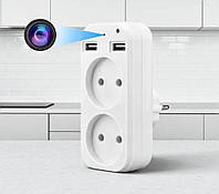 Камера відеоспостереження Spreest WF-ES56 Full HD для дому та офісу з датчиком руху розетка з USB біла 50x113x30 мм
