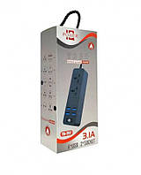 Мережевий подовжувач IQ Power TB-T07 на 2 розетки, 4 USB 2м