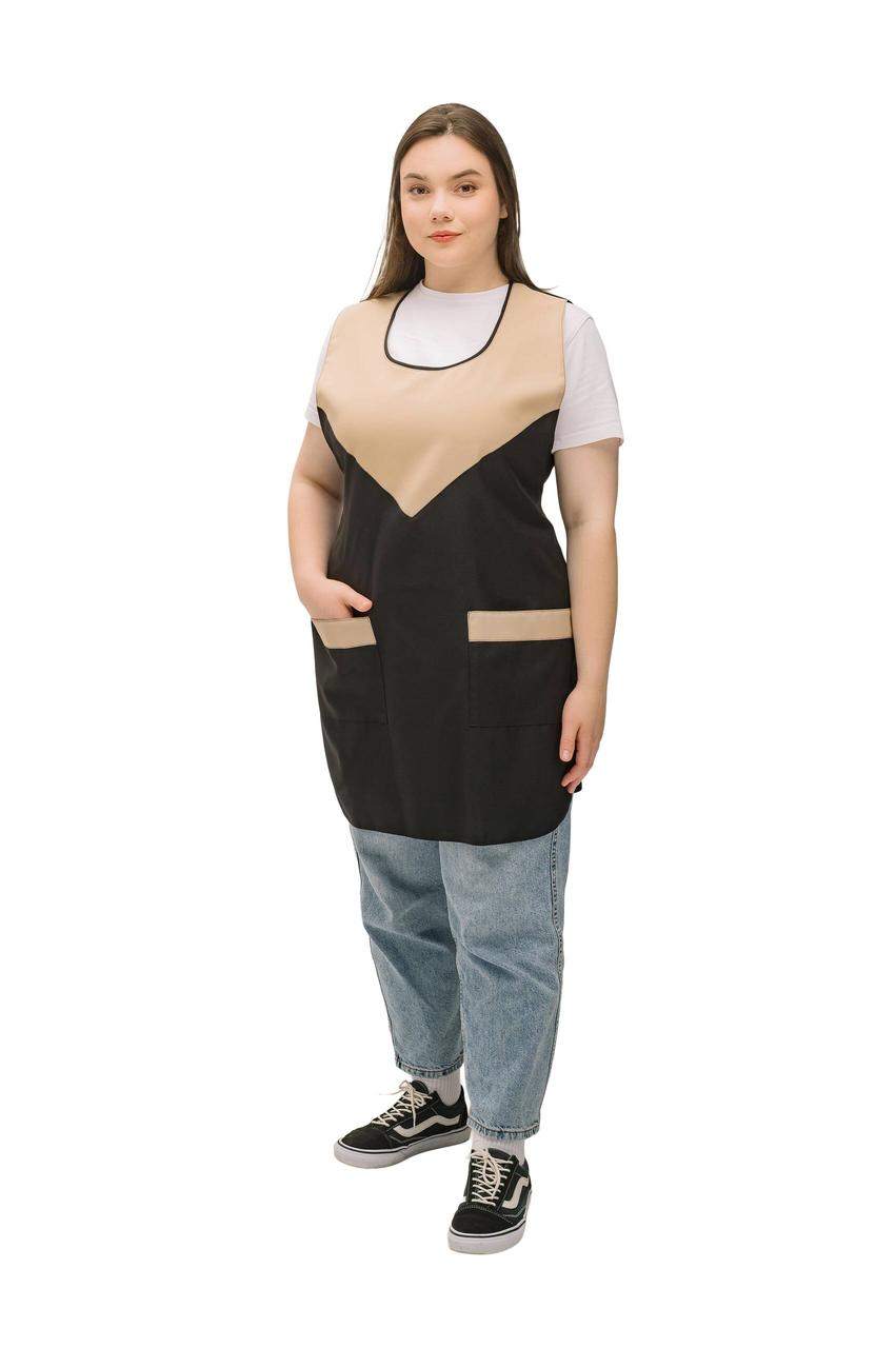 Фартух для прибиральниці/продавця «Трикутник» — міцний габардин, подвійний крій
