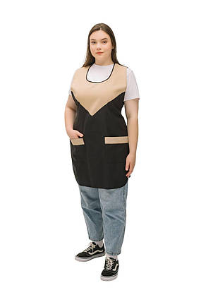 Фартух для прибиральниці/продавця «Трикутник» — міцний габардин, подвійний крій, фото 1