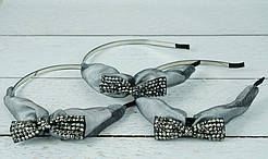 ОБРУЧ "ORGANZA BOW" З ЧОРНИМИ СТРАЗАМИ