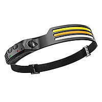 Налобний ліхтар COBA CB-689-3 акумуляторний з датчиком руху та червоним світлом