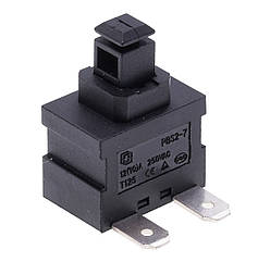 Кнопка живлення/блокування PBS2-7 (12А 250В) 2-контакту горизонтально