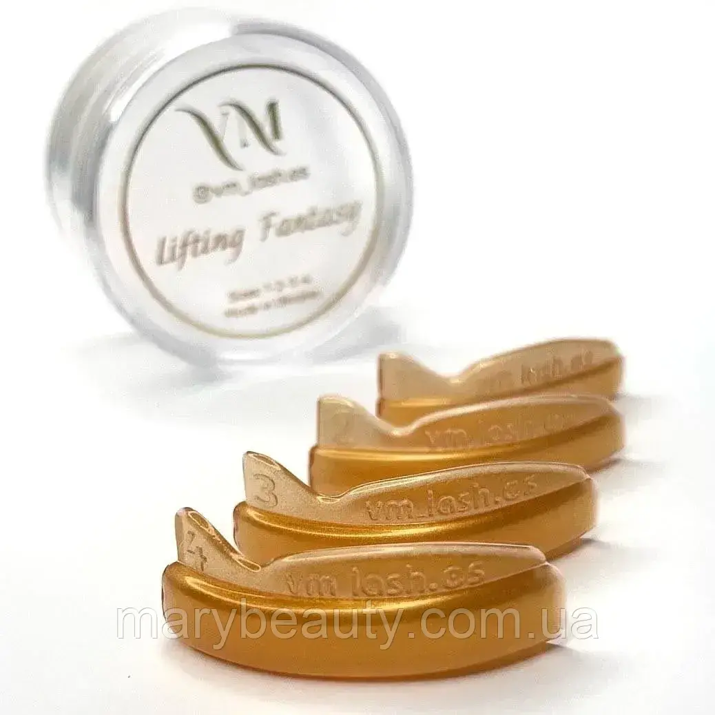 Валики для ламінування вій Lifting Fantasy, Золота перлина 4 пари (1,2,3,4), фото 1