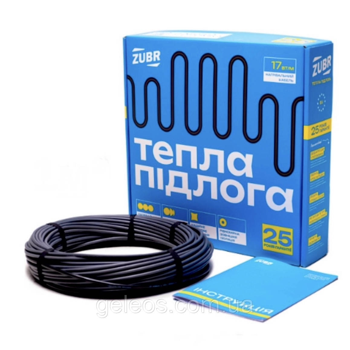 Нагрівальний кабель Zubr DC Cable (2,0-2,5м2) 345вт для теплої підлоги