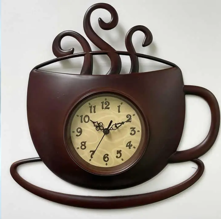 Настінний годинник для кухні "Чашка2-Br" Коричневий (30х29 см) Time, фото 1