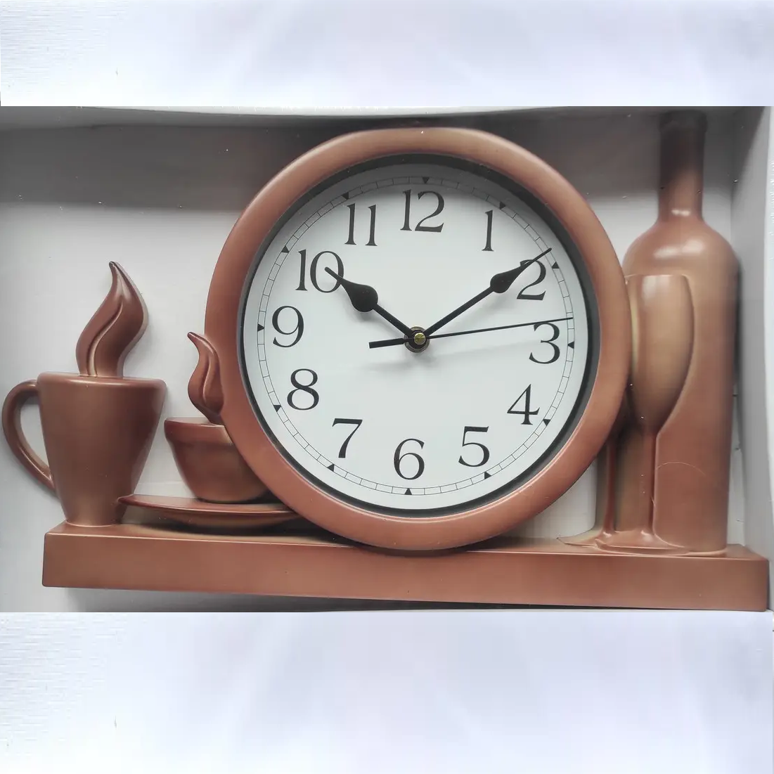 Настінний годинник для кухні "Чашка3-Wh" Коричневий (40х26 см) Time, фото 1