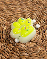 Іграшка антистрес котяча лапка сквіш лапа котика тягучка таба лапки white/green ВТ7706