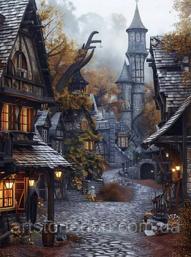 Картина Старовинне містечко на полотні, фото 1