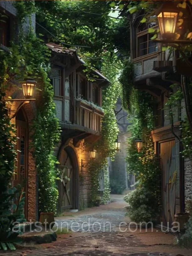 Картина Старовинне вуличка з ліхтарями, фото 1