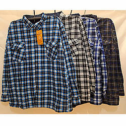 Чоловіча тепла сорочка Батал з утеплювачем хутро Розміри: 56,58,60,62,64 (27121)