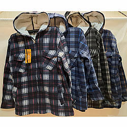 Чоловіча тепла сорочка на змійці з хутром і капюшоном "Фабричний Китай" Розміри: 56,58,60,62,64 (27123)