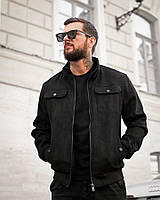 Бомбер замшевий black ПП7837