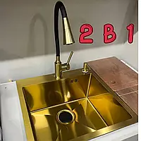 Кухонный гарнитур мойка со смесителем и аксессуарами, Мойка кухонная нержавейка под столешницу, Раковина в кухню