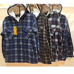 Чоловіча фланелева сорочка на блискавці з хутром "Фабричний Китай" Розміри: 48,50,52,54,56 (27124)