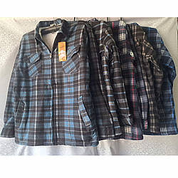 Тепла чоловіча сорочка на блискавці та з хутром "Фабричний Китай" Розміри: 56,58,60,62,64 (27125)