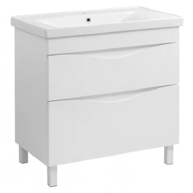 Тумба на ніжках "Марсель 100" з умивальником "Sava 100", біла для ванної кімнати, фото 1