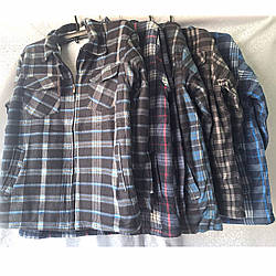 Чоловіча фланелева сорочка з хутром і на блискавці "Фабричний Китай" Розміри: 48,50,52,54,56 (27126)