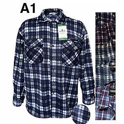 Чоловіча тепла фланелева сорочка з горлом на блискавці "Фабричний Китай" Розміри: 48,50,52,54,56 (27128)