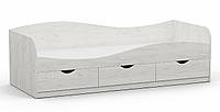 Односпальне ліжко L-9 Kontinent 80х200 см із шухлядами Дуб Крафт Білий 203х83,4х65,6 см. Доставка по всій Україні
