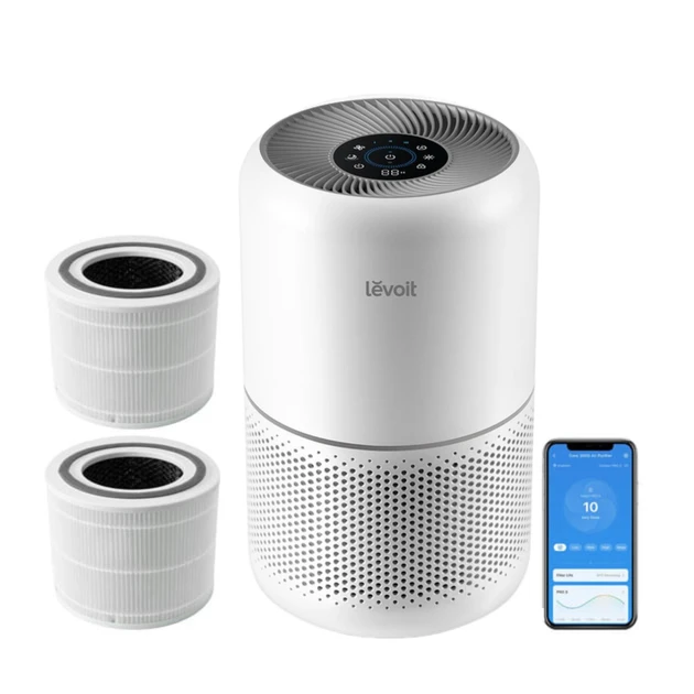 Очищувач повітря 50 м² Levoit Core 300S Plus Filter White Wi-Fi,  фільтр 3 в 1 True HEPA, 240 м³/год, дистанційне керування, фото 1