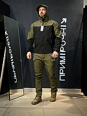 Костюм софтшел Олива із чорним Soft Shell на флісі L, фото 3