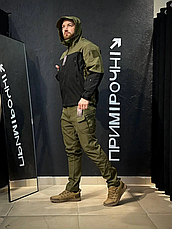 Костюм софтшел Олива із чорним Soft Shell на флісі L, фото 4