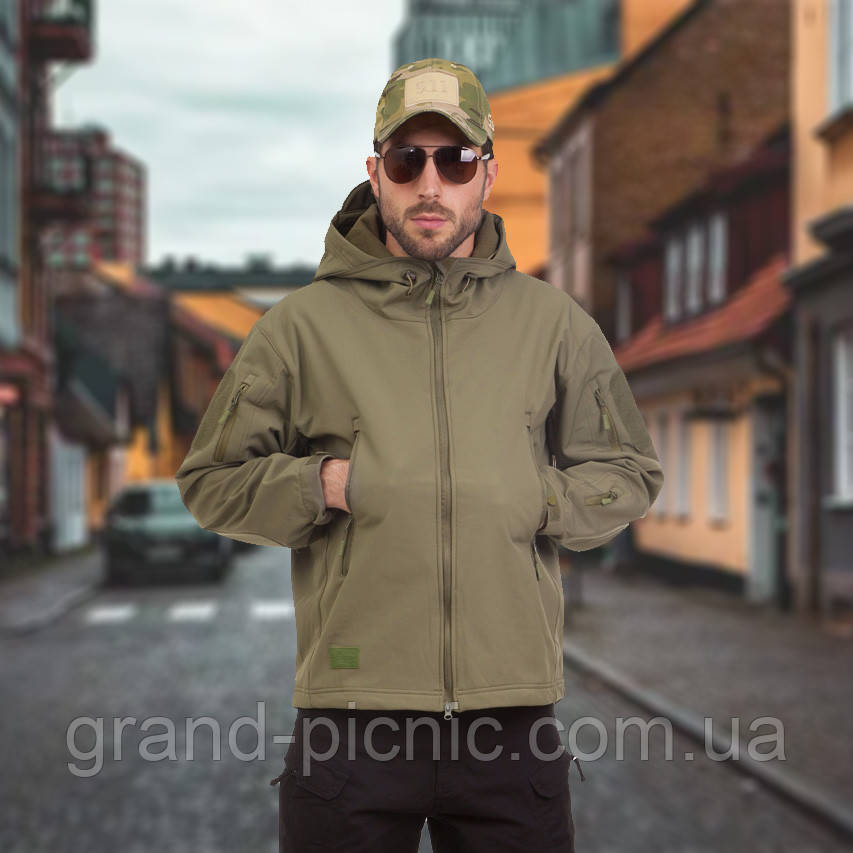 Стильна куртка тактична водозахисна на флісі - фото 1 - id-p2537979757