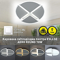 Керована світлодіодна люстра Esllse AERO round 70 W 4TR-ON/OFF-470х60- WHITE/WHITE-220-IP20