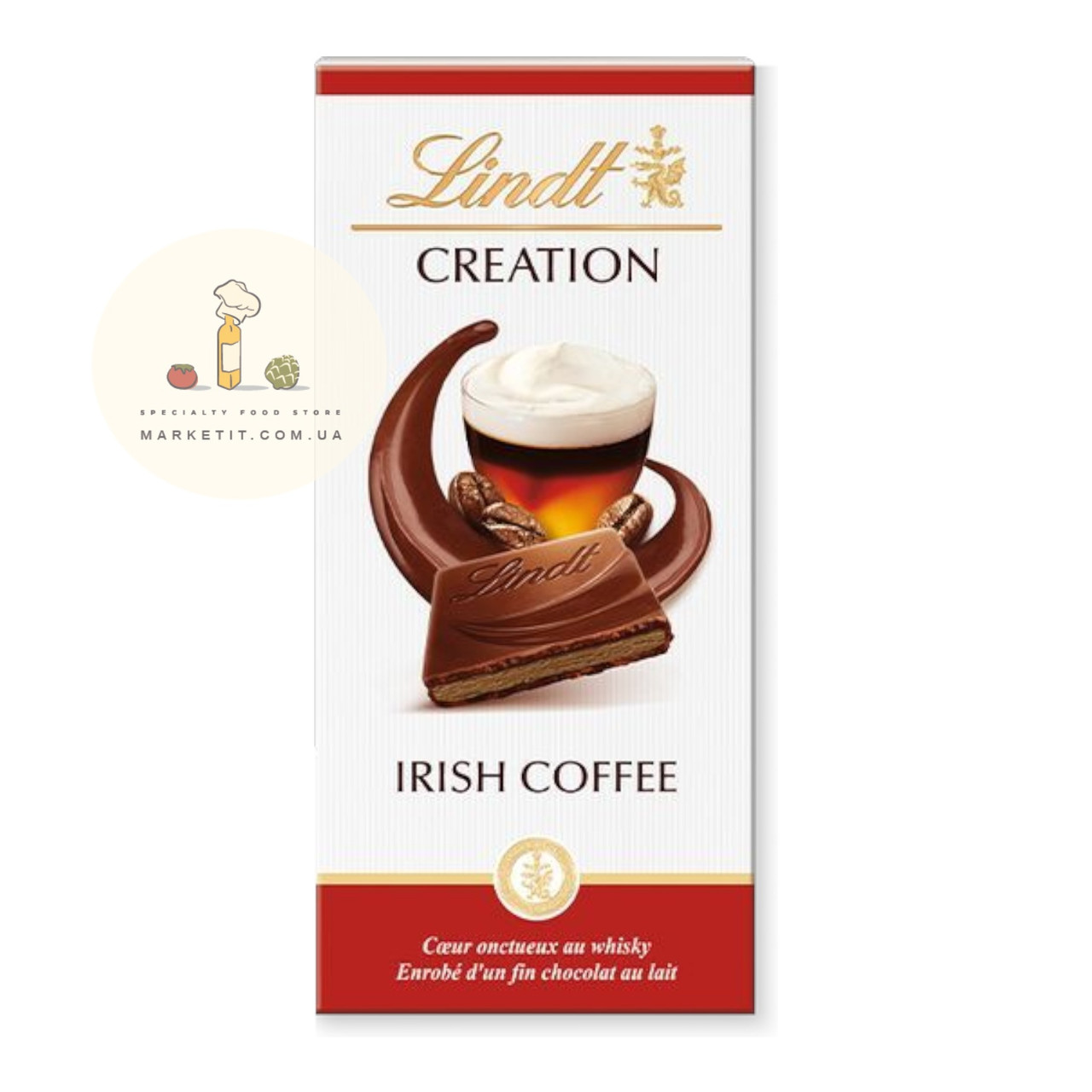 Шоколад молочний Lindt Creation Irish Coffee, начинка ірландська кава Франція 200 г., фото 1