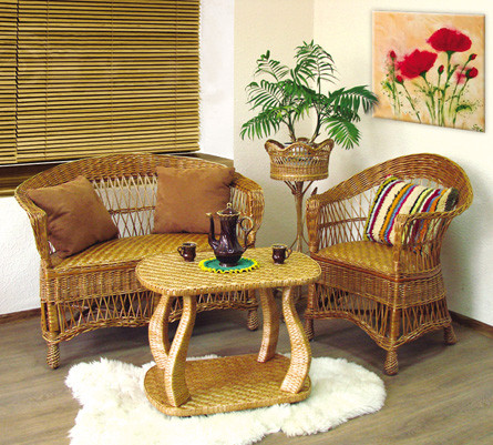 Комплект плетених меблів із лози "Татьяна" (диван + крісло)