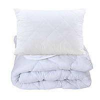 Набір ковдра зимова напівторна 145 х 210 см антиалергенне волокно + подушка 50 х 70 см Білий