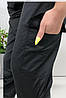 Штани кухаря Lux Form Джогери чоловічі чорні з трикотажною сіткою на галіфе, фото 2