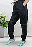 Штани кухаря Lux Form Джогери чоловічі чорні з трикотажною сіткою на галіфе, фото 3