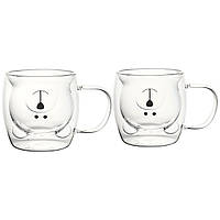 Набір чашок із подвійними стінками та ручками A-PLUS 280 мл 2 шт.