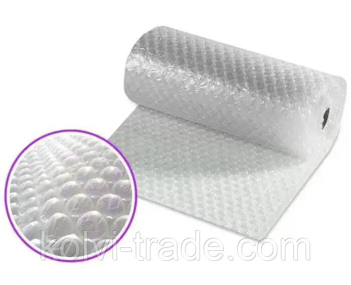 Прозора плівка пухирчаста пакувальна, двошарова, 25 м × 0,25 м, щільність 45 г/м²