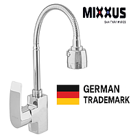 Кухонний змішувач із душем гнучкий для кухонної мийки металевий кран із гнучким носиком сталевий palm