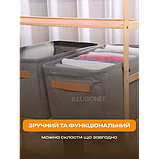 Набір Органайзерів із 3 шт 48 х 28 х 25 см 33 літри для зберігання одягу, спідньої білизни, шкарпеток, краваток сірий, фото 2