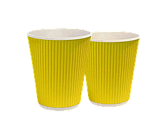 Гофрований стакан 185 мл (КР-70) жовтий, упаковка 25 шт, 037200010